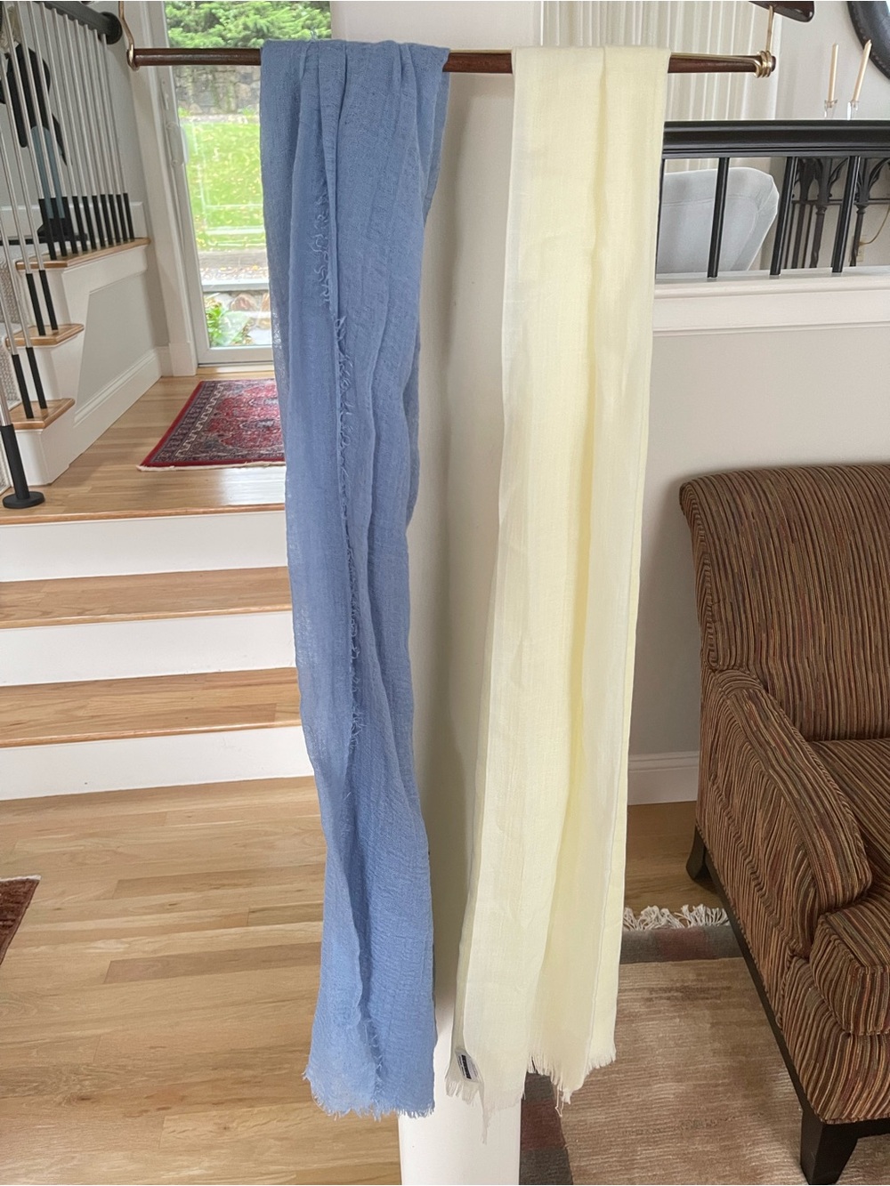 LN Light Blue and Muted Yellow Women's Scarfs - Nordstrom Rack